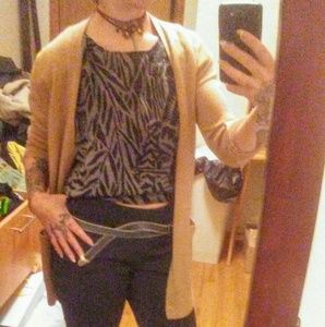 Vintage crop top & Gap cardigan